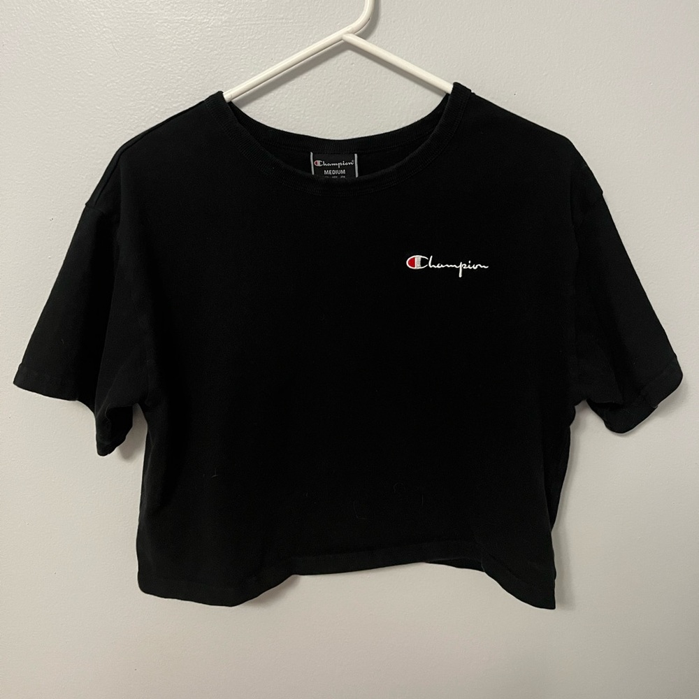 Black Champion Crop Top
